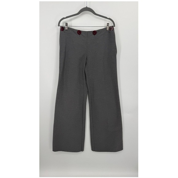 Paul Smith Blue Pants - Paul Smith Blue Pants Womens 42 Gray Cotton Wide Leg Made in Italy